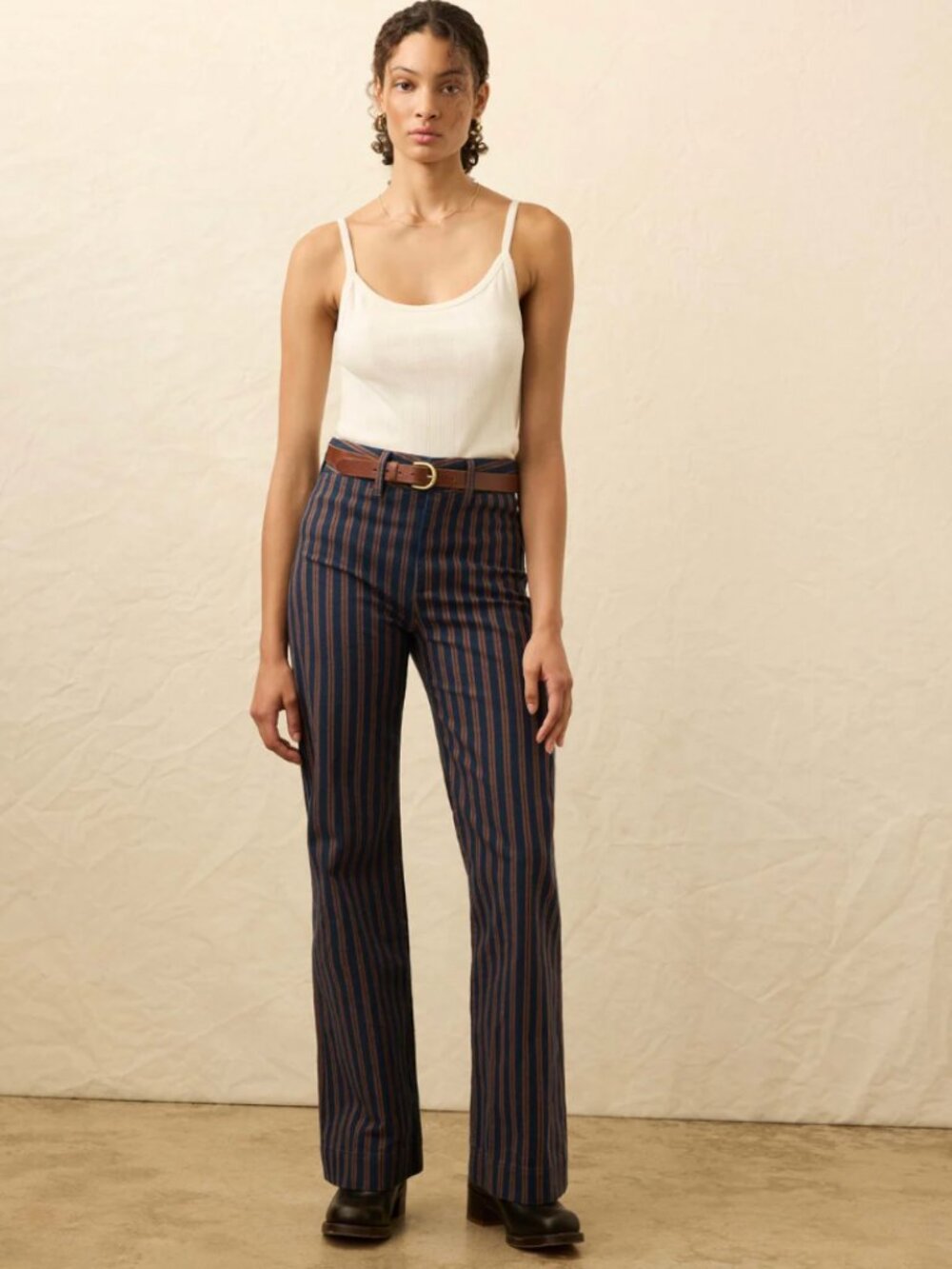 Faherty Brand Twill Tide Slim Straight Pant - Midnight Shore Stripe, Size 28